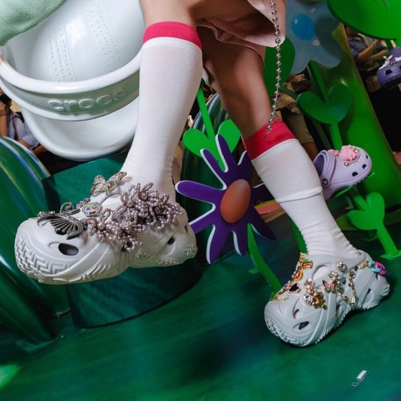 CROCS CAGED PLATFORM CLOGS in white size 7 - Picture 16 of 16